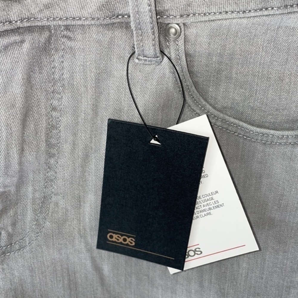 ASOS Mens Stretch Gray Casual Denim Bermuda Jean Shorts - Picture 8 of 9